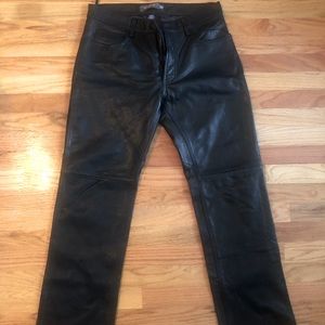 Gap genuine leather moto straight leg pants 32x30